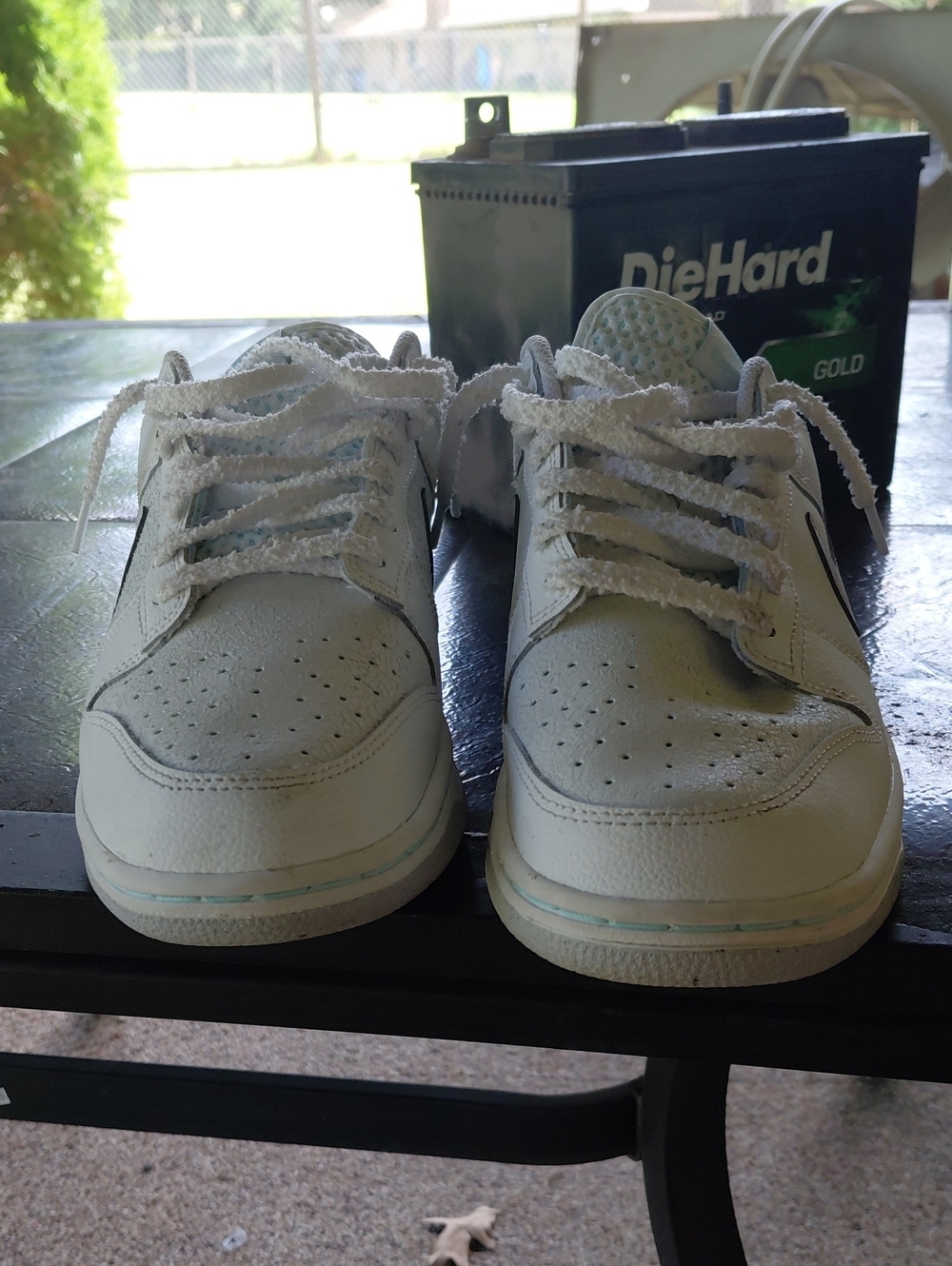 White Men Leather Nike Sneakers - Men 11  Casual Shoes Botton Little Wear No Box